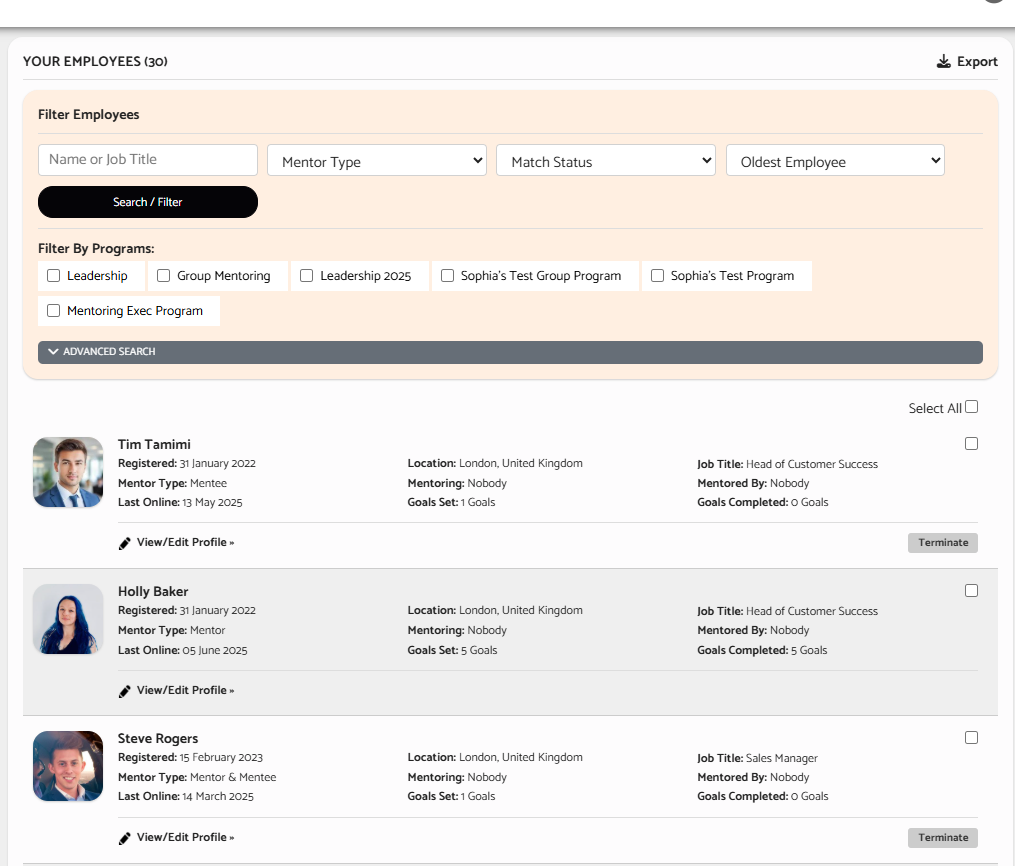 Admin FAQ - How can I view a specific individual?